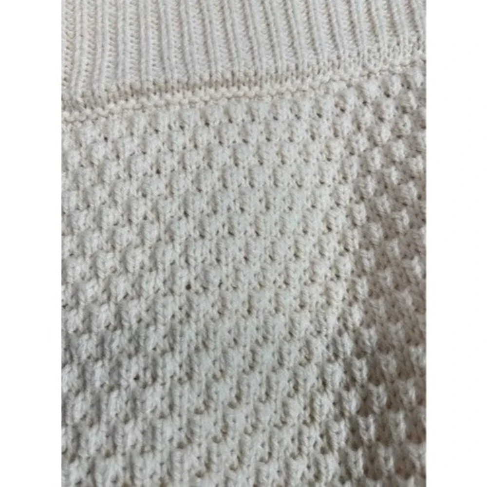 NWT Sincerely Jules Waffle Knit Pull On Wide Leg‎ Pants Women Size XL Cream